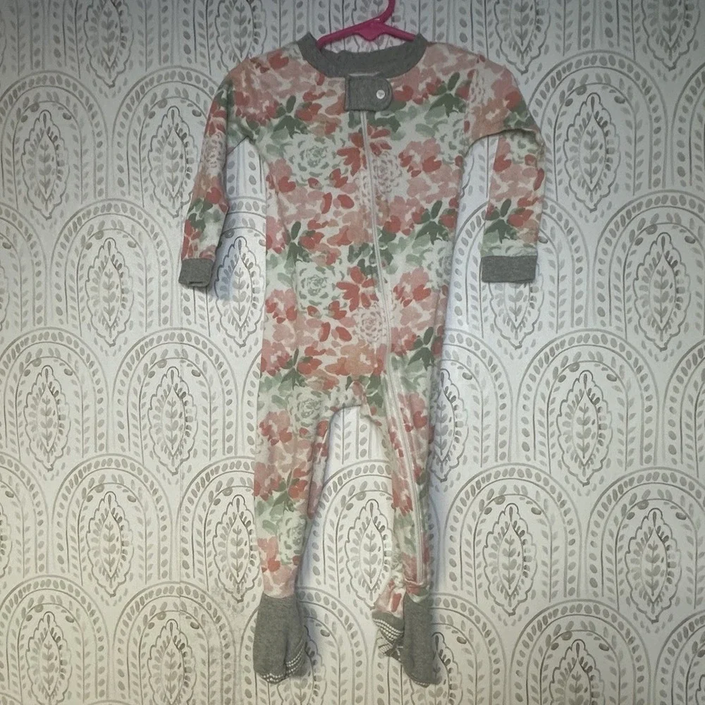 Burt's Bees Baby Tossed Succulent Footed Coverall Organic‎ Cotton One Piece 12M
